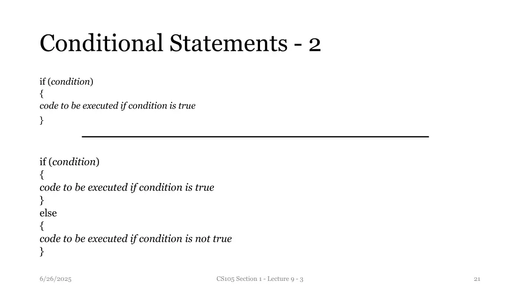 conditional statements 2