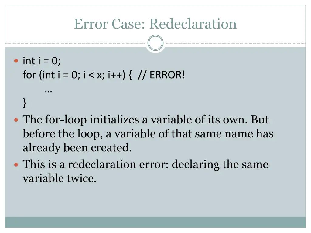error case redeclaration
