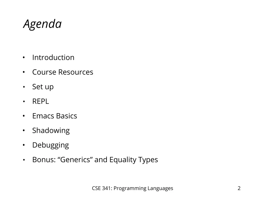 agenda