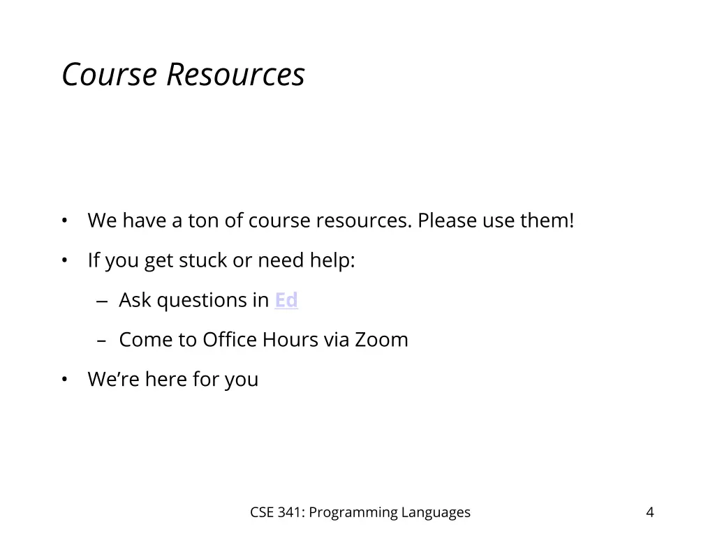 course resources