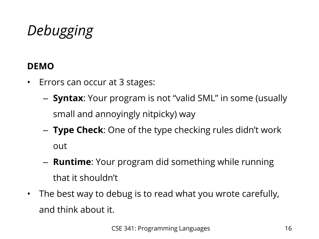 debugging