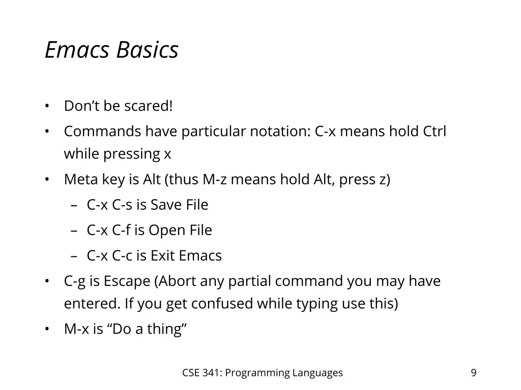 emacs basics