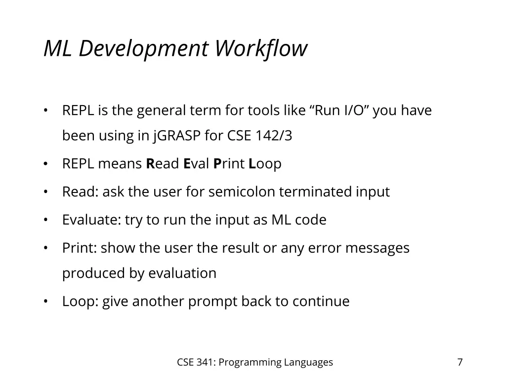 ml development workflow