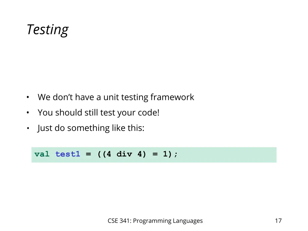 testing