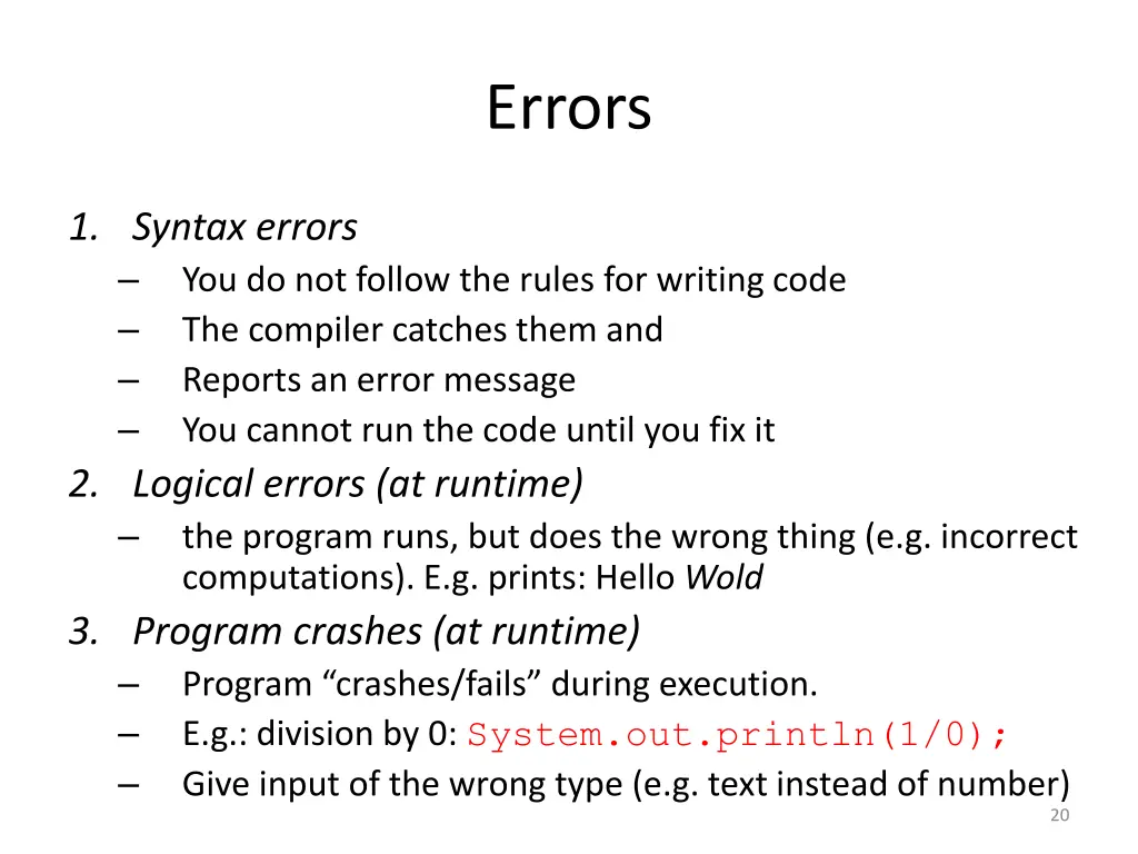 errors