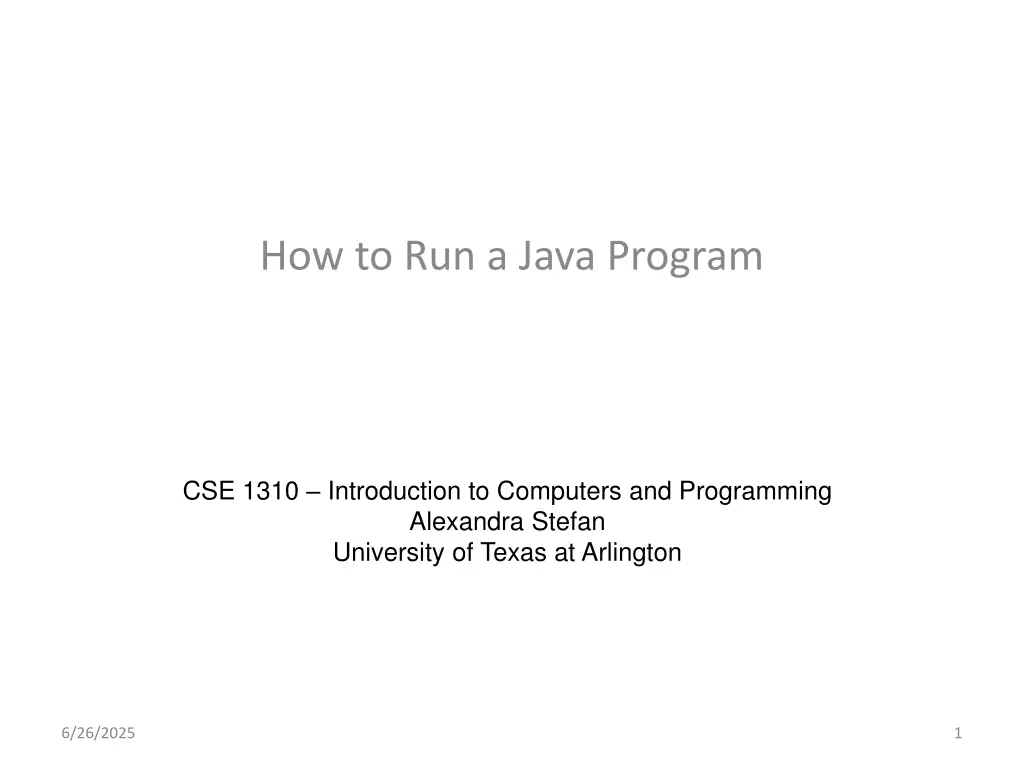how to run a java program