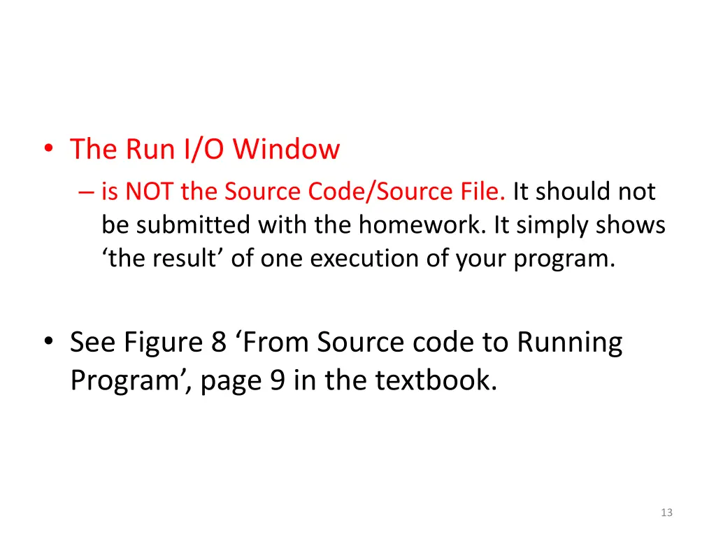 the run i o window is not the source code source