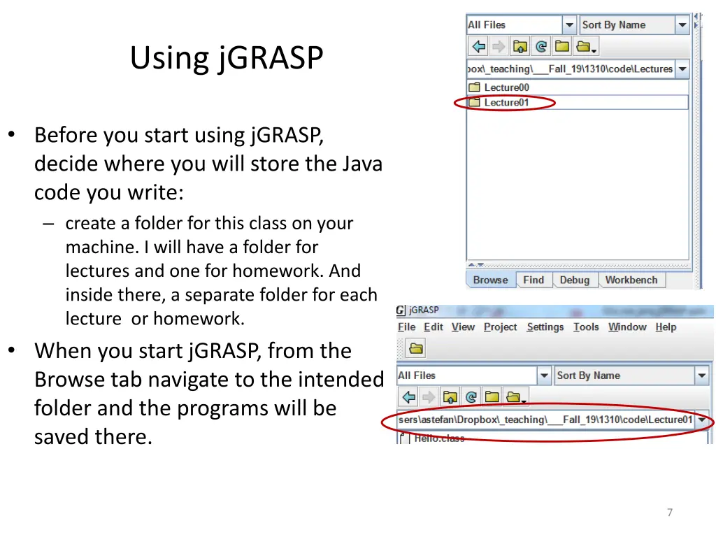 using jgrasp