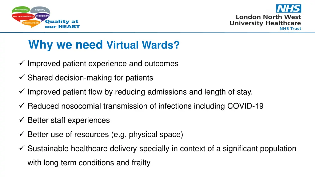 why we need virtual wards