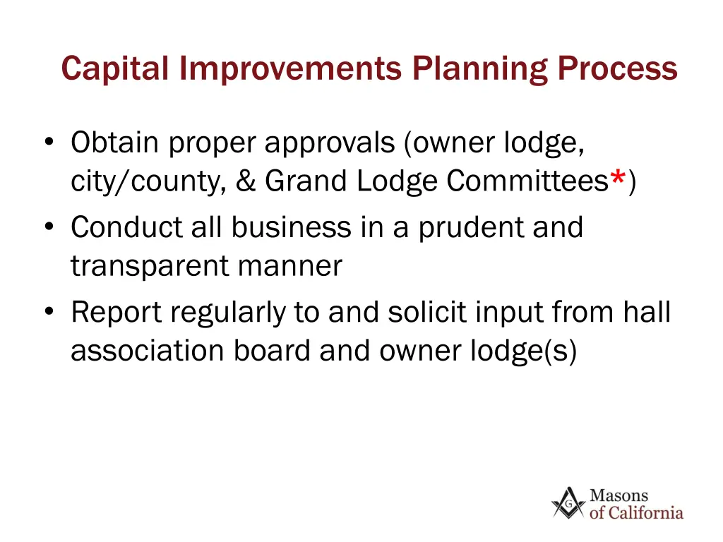 capital improvements planning process 1