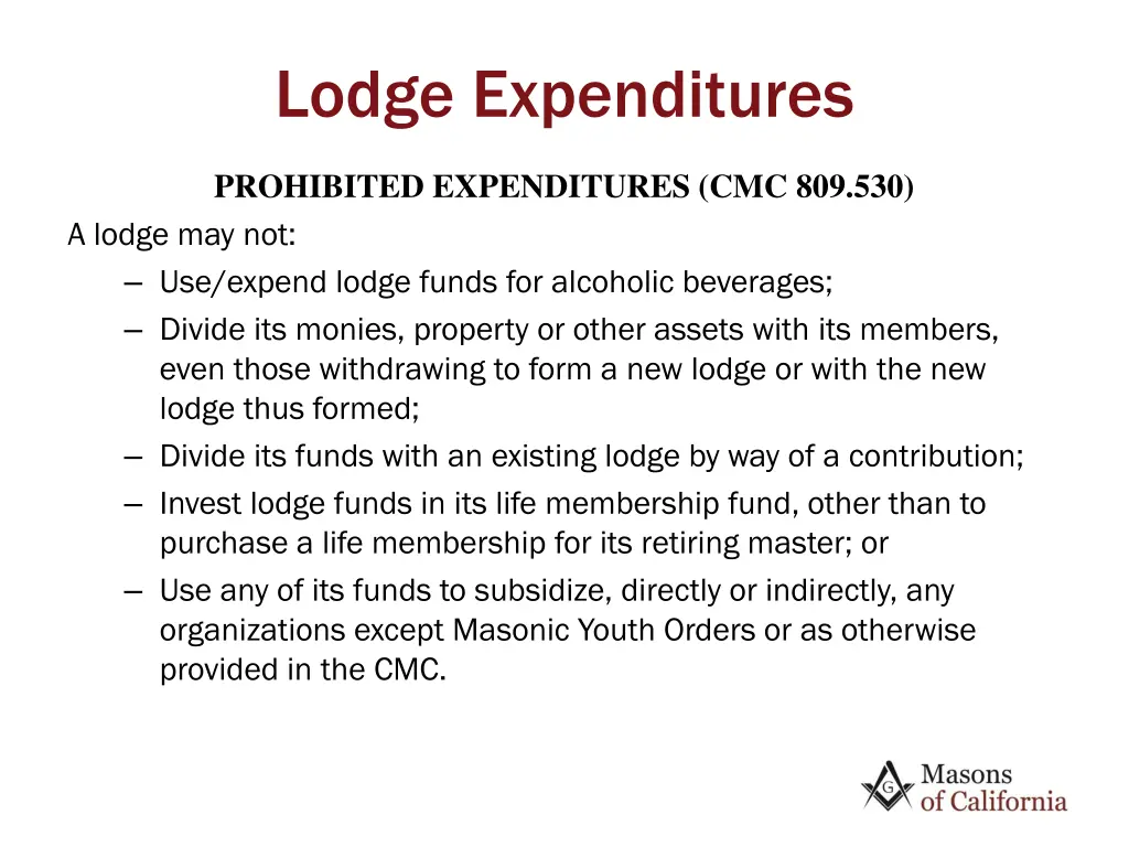 lodge expenditures 1