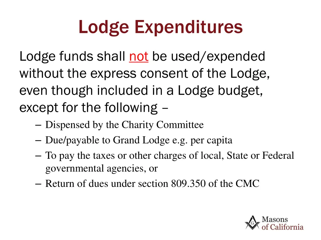 lodge expenditures