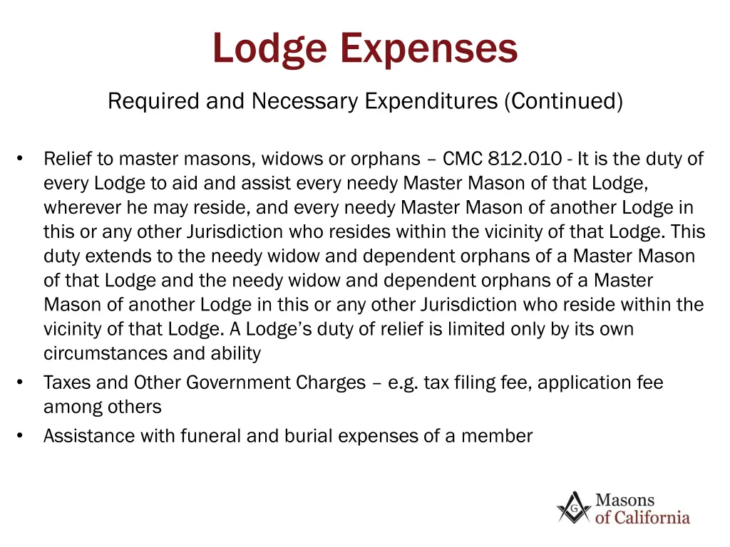 lodge expenses 1