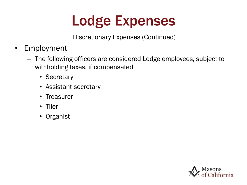 lodge expenses 3