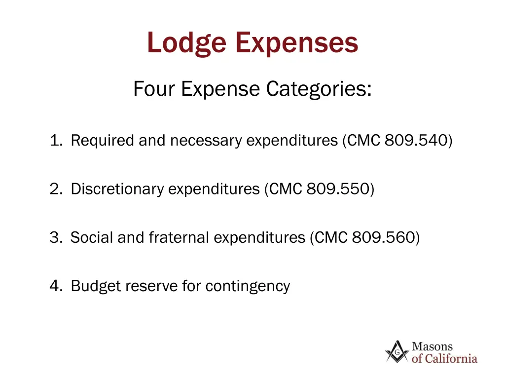 lodge expenses