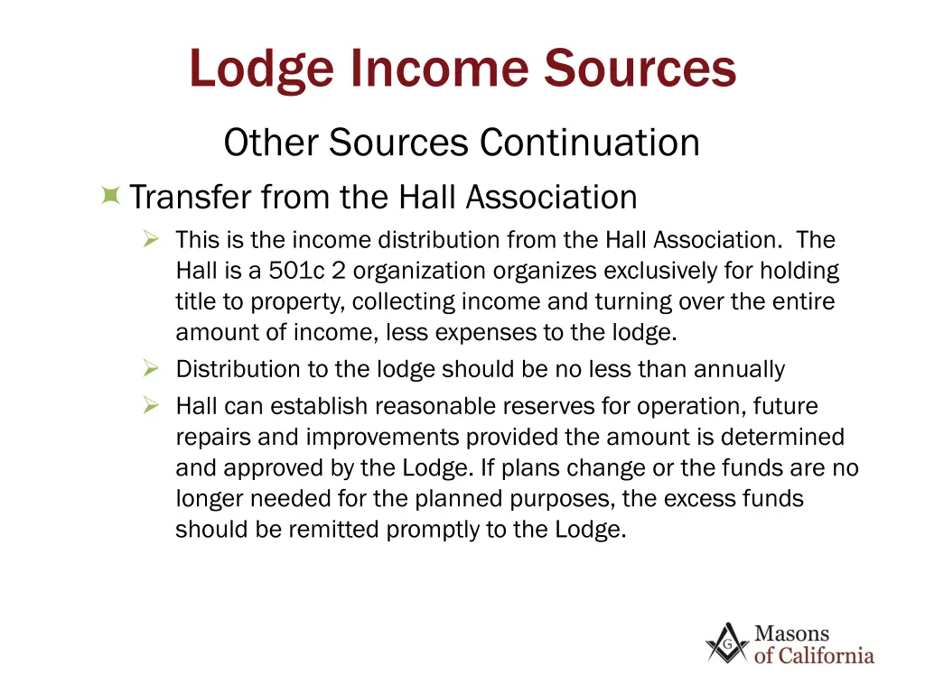lodge income sources other sources continuation