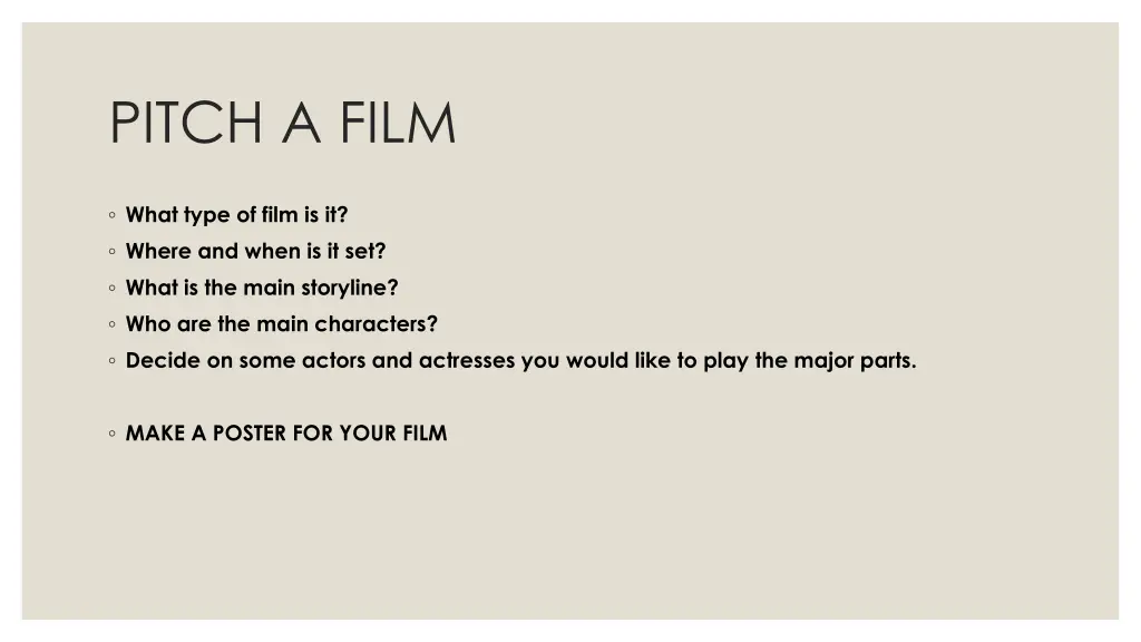 pitch a film