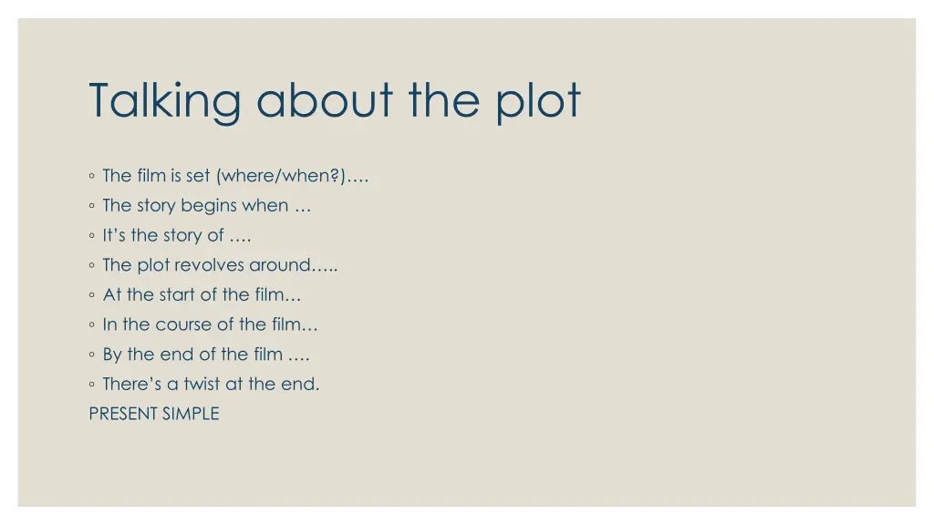 talking about the plot
