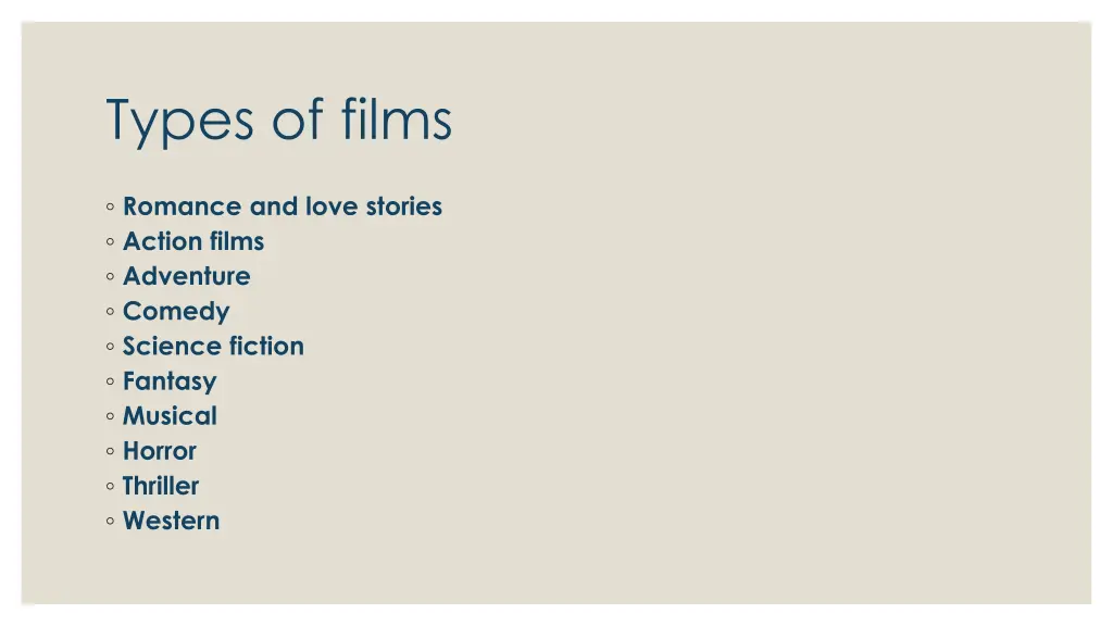 types of films
