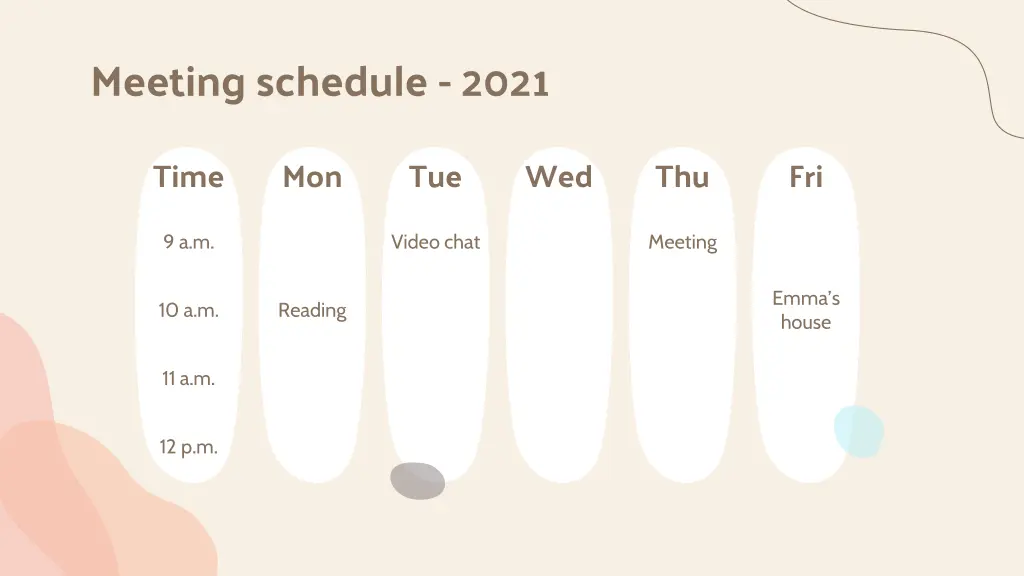 meeting schedule 2021