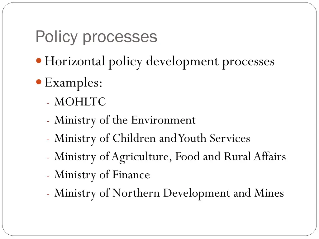 policy processes