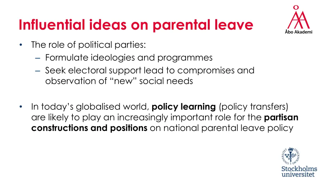 influential ideas on parental leave
