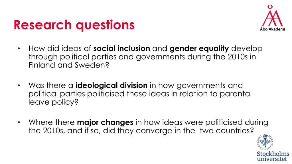 research questions