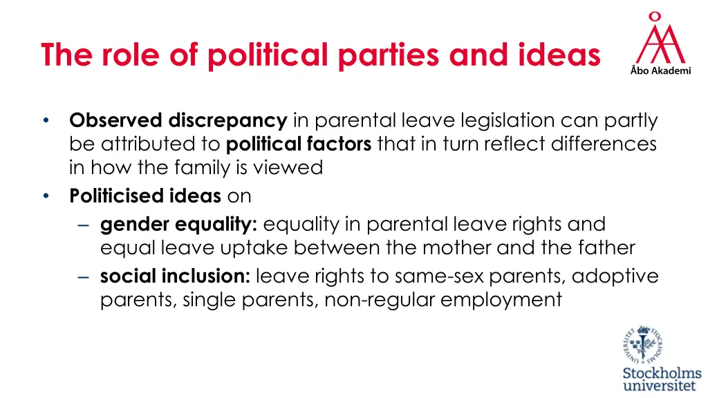 the role of political parties and ideas