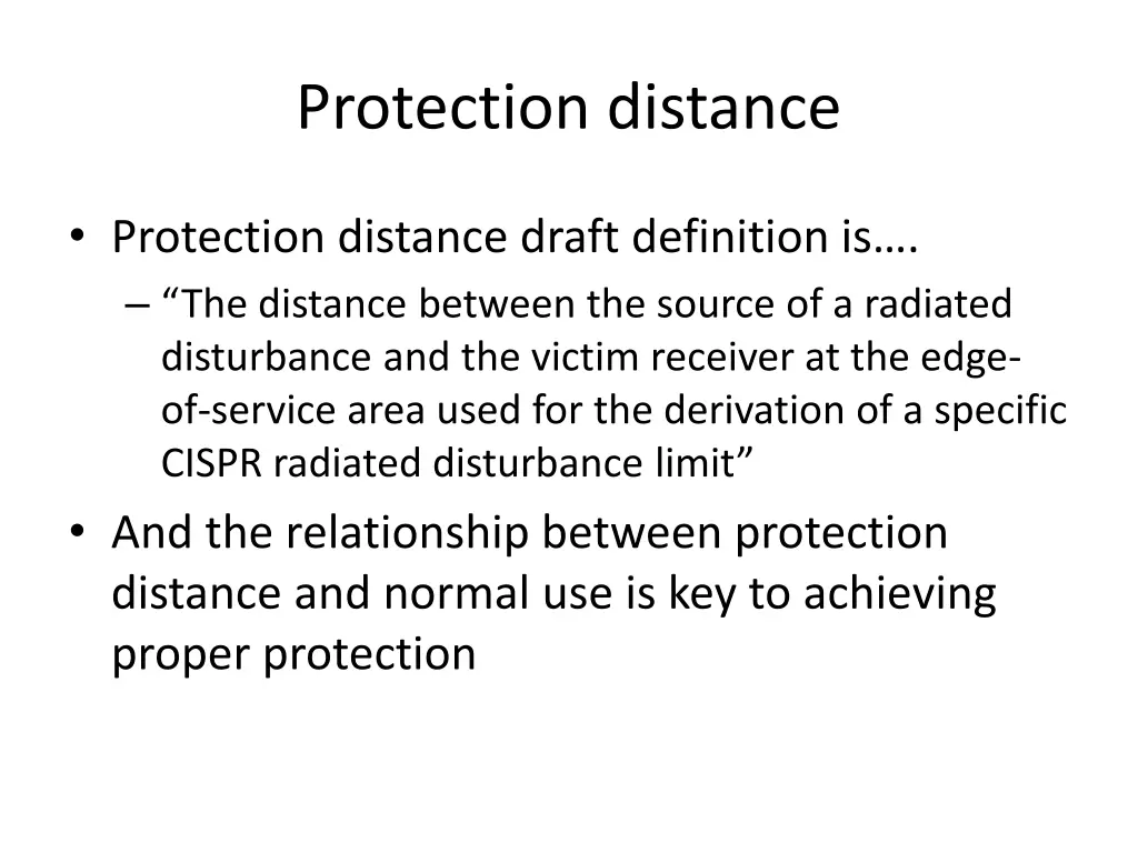 protection distance