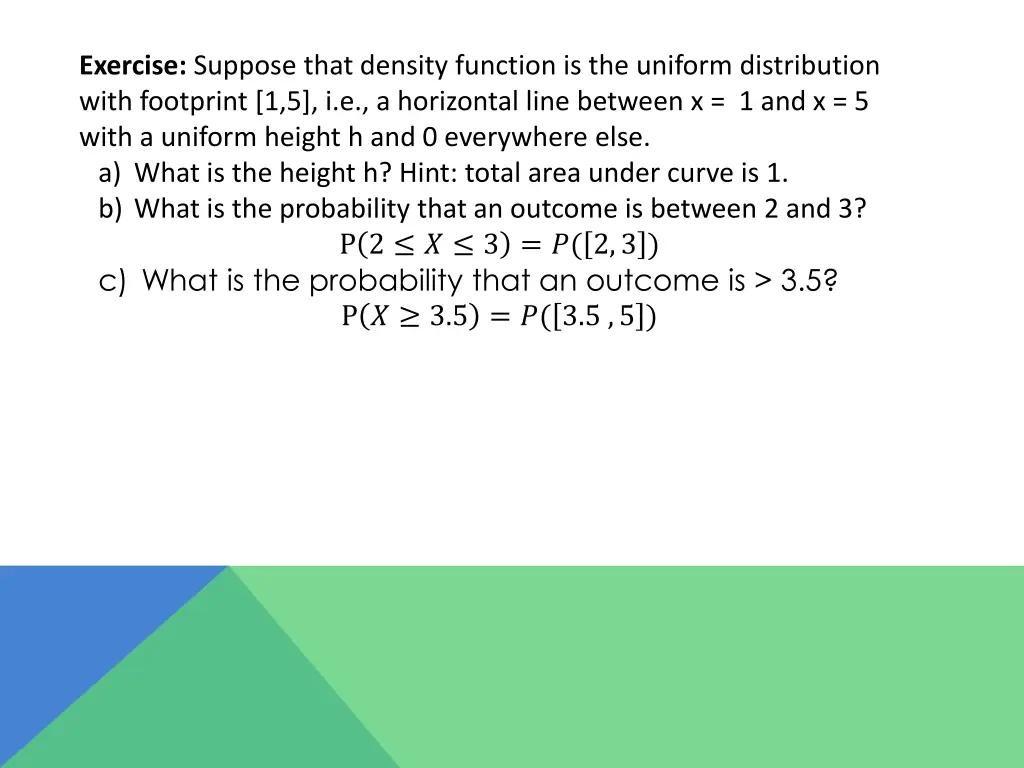 exercise suppose that density function