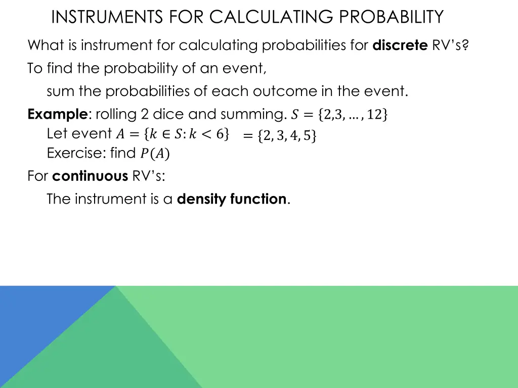 instruments for calculating probability