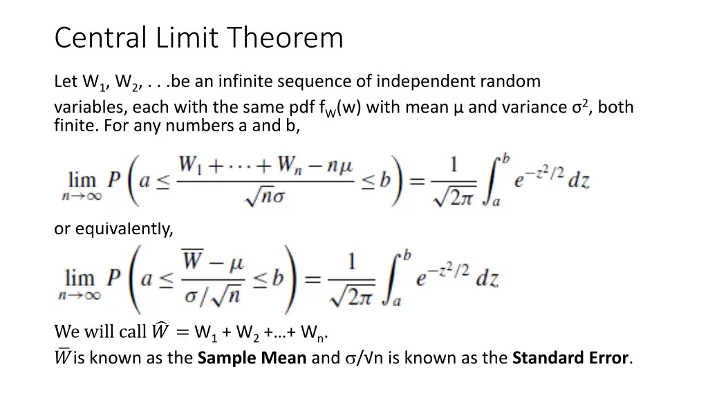 central limit theorem