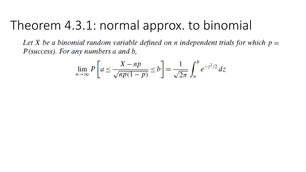 theorem 4 3 1 normal approx to binomial