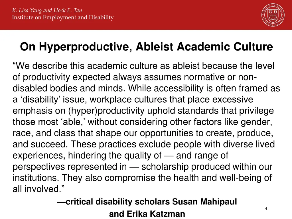 on hyperproductive ableist academic culture