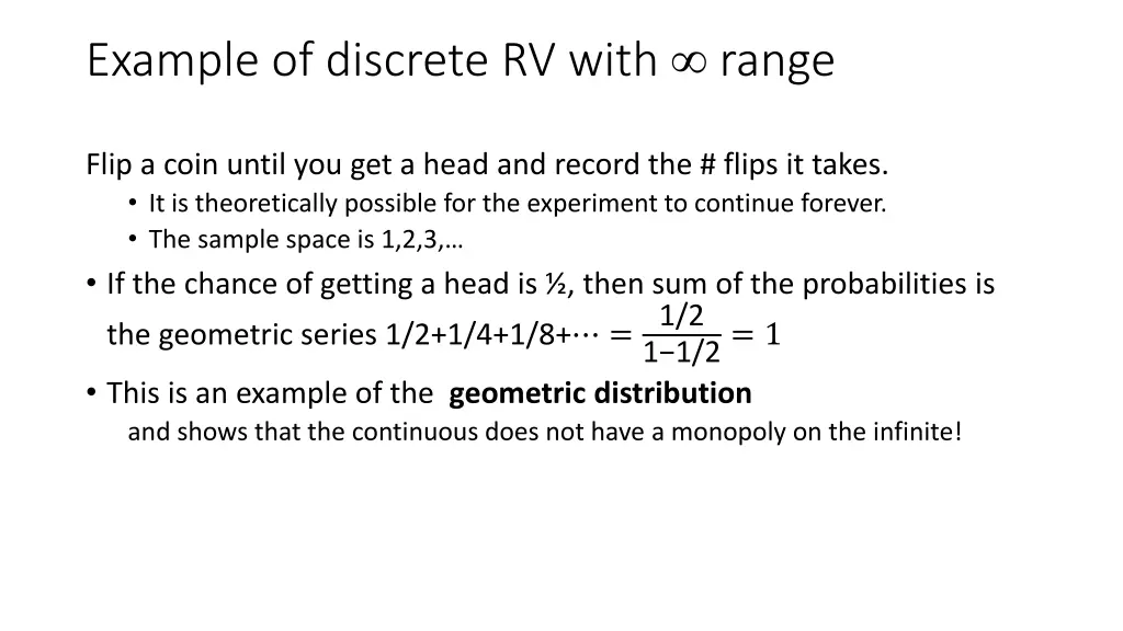 example of discrete rv with range