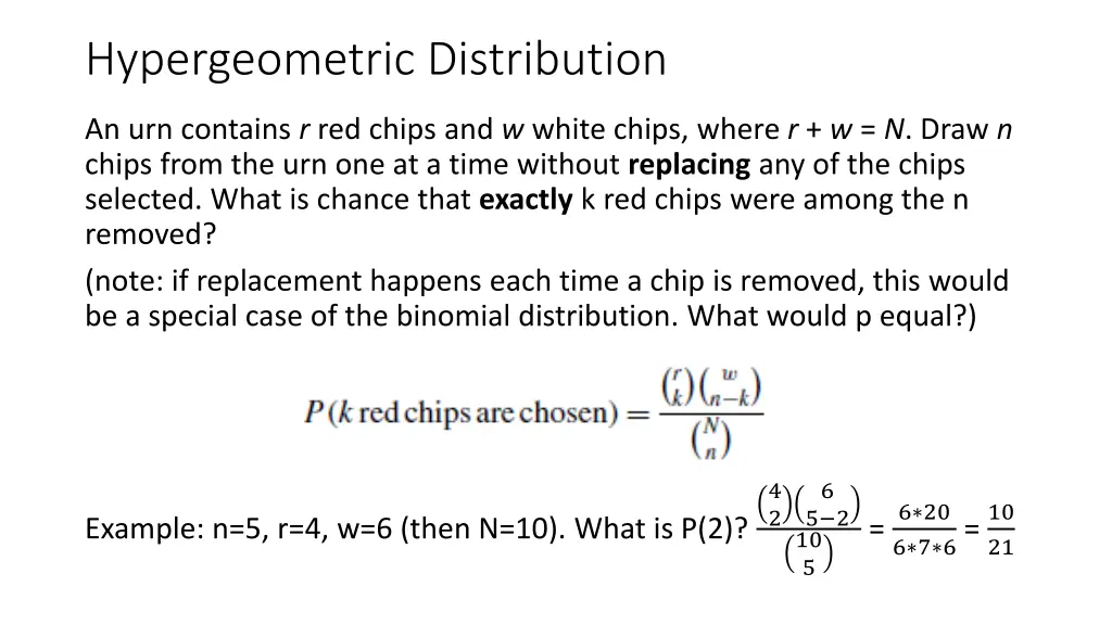 hypergeometric distribution
