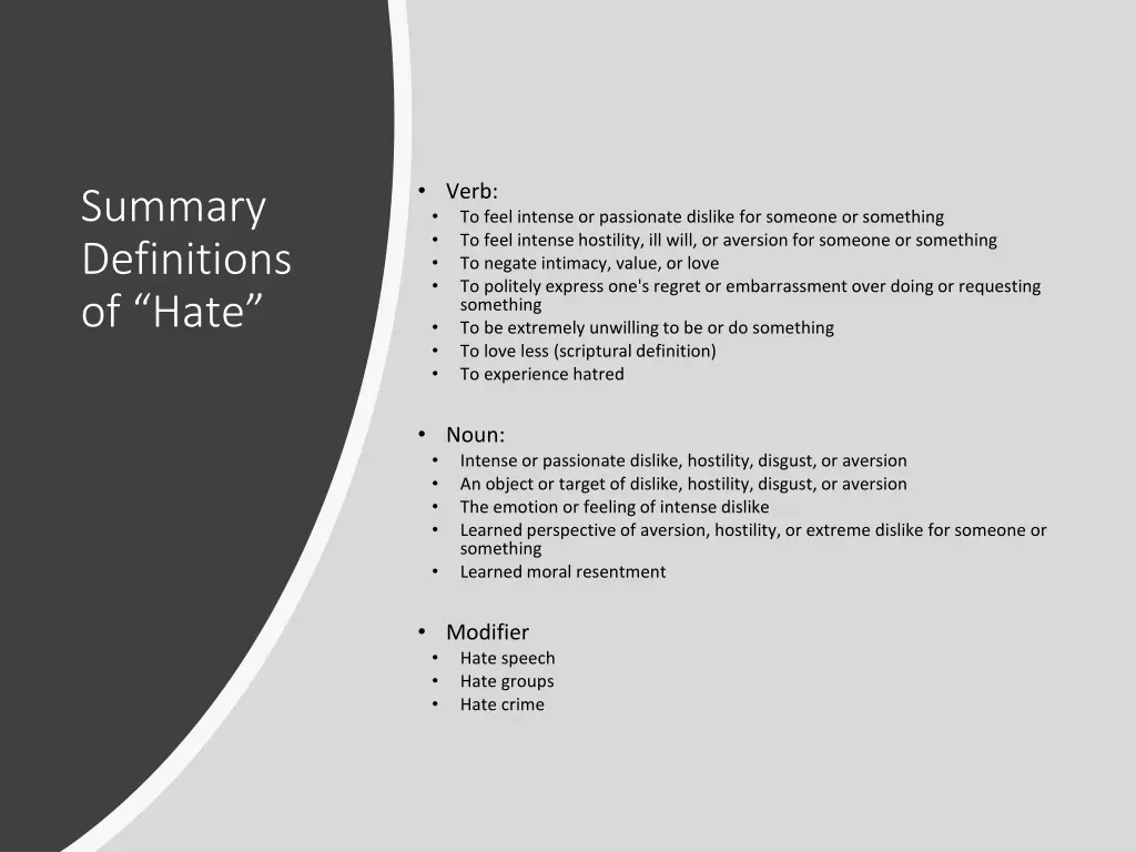 verb to feel intense or passionate dislike