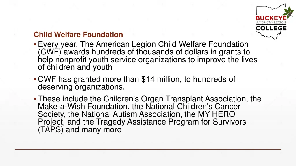 child welfare foundation every year the american
