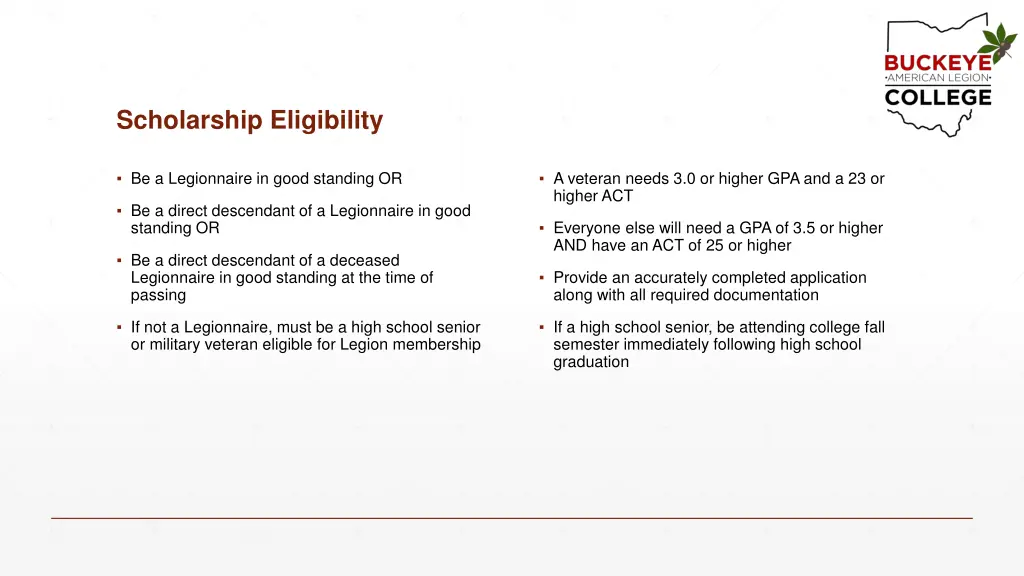 scholarship eligibility