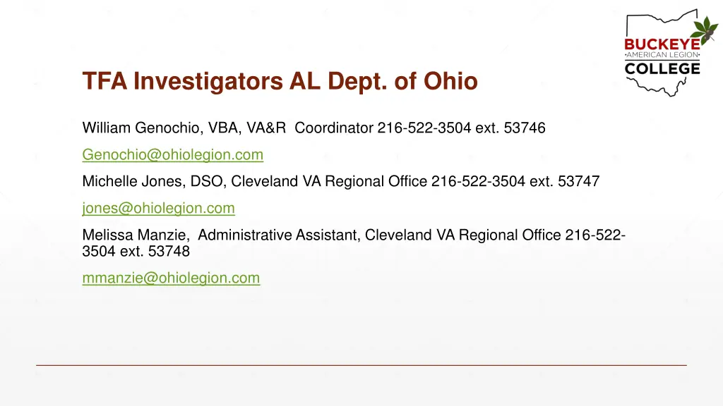 tfa investigators al dept of ohio