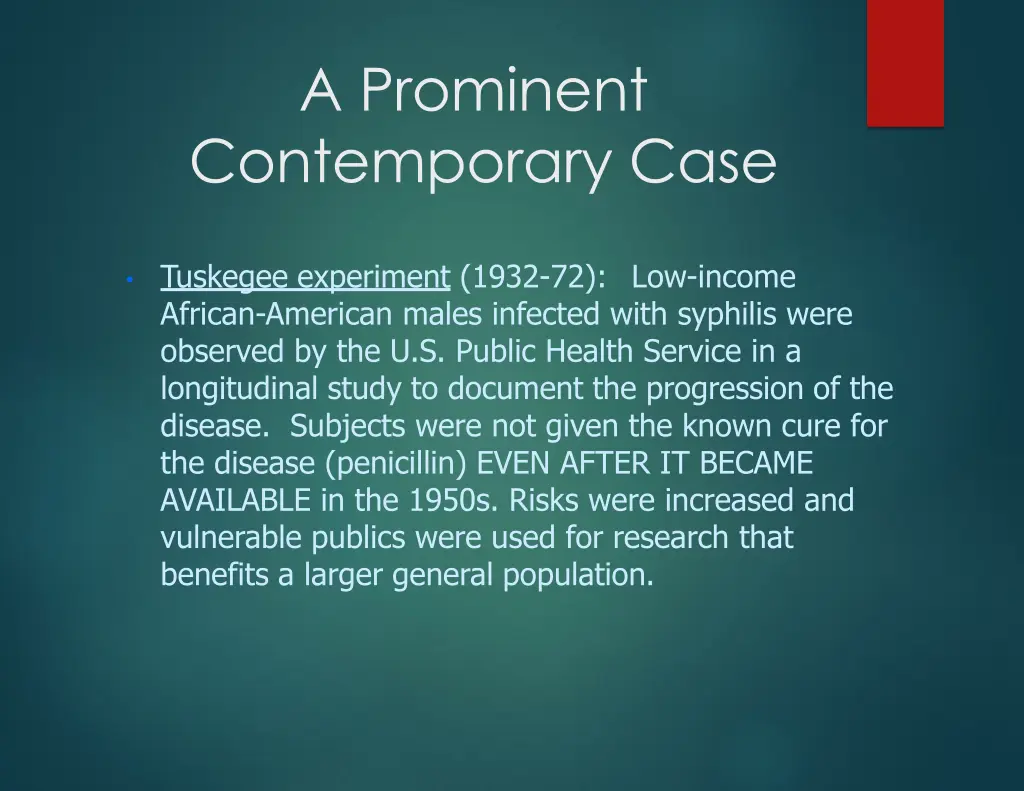 a prominent contemporary case