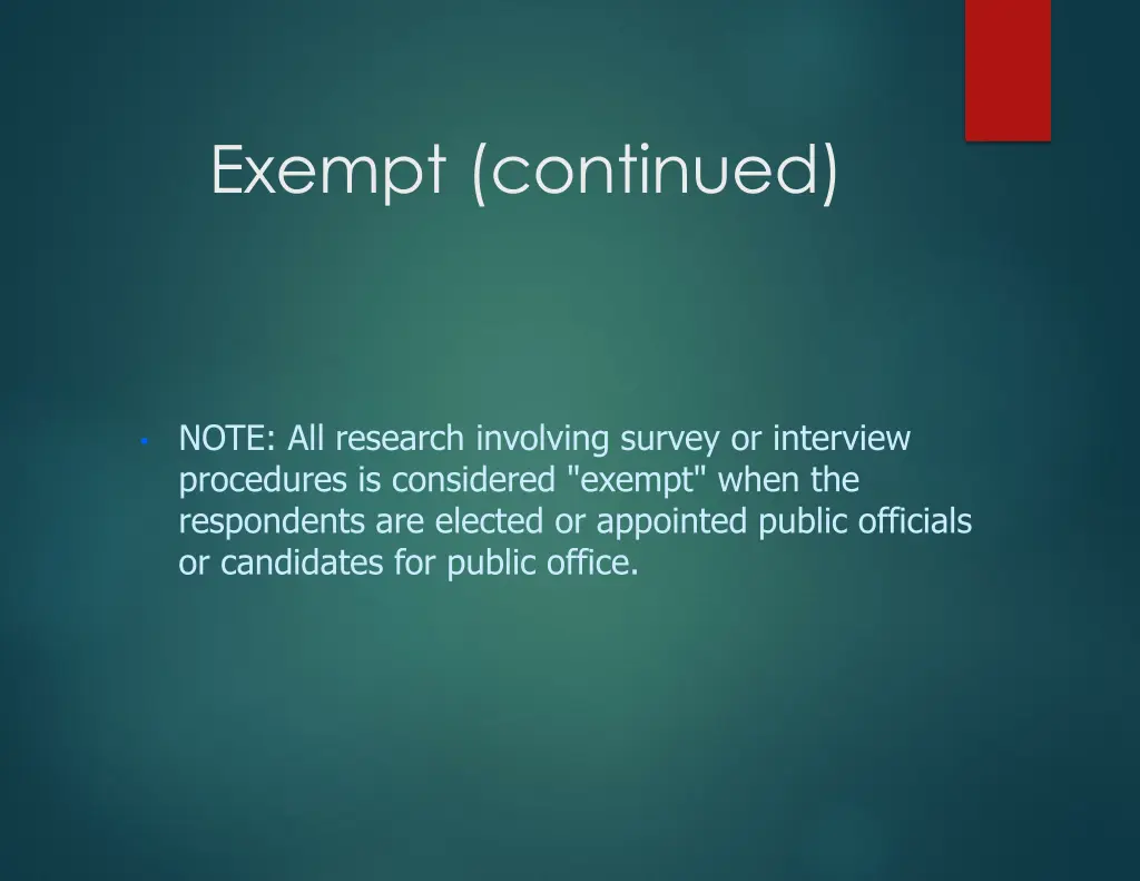 exempt continued 2