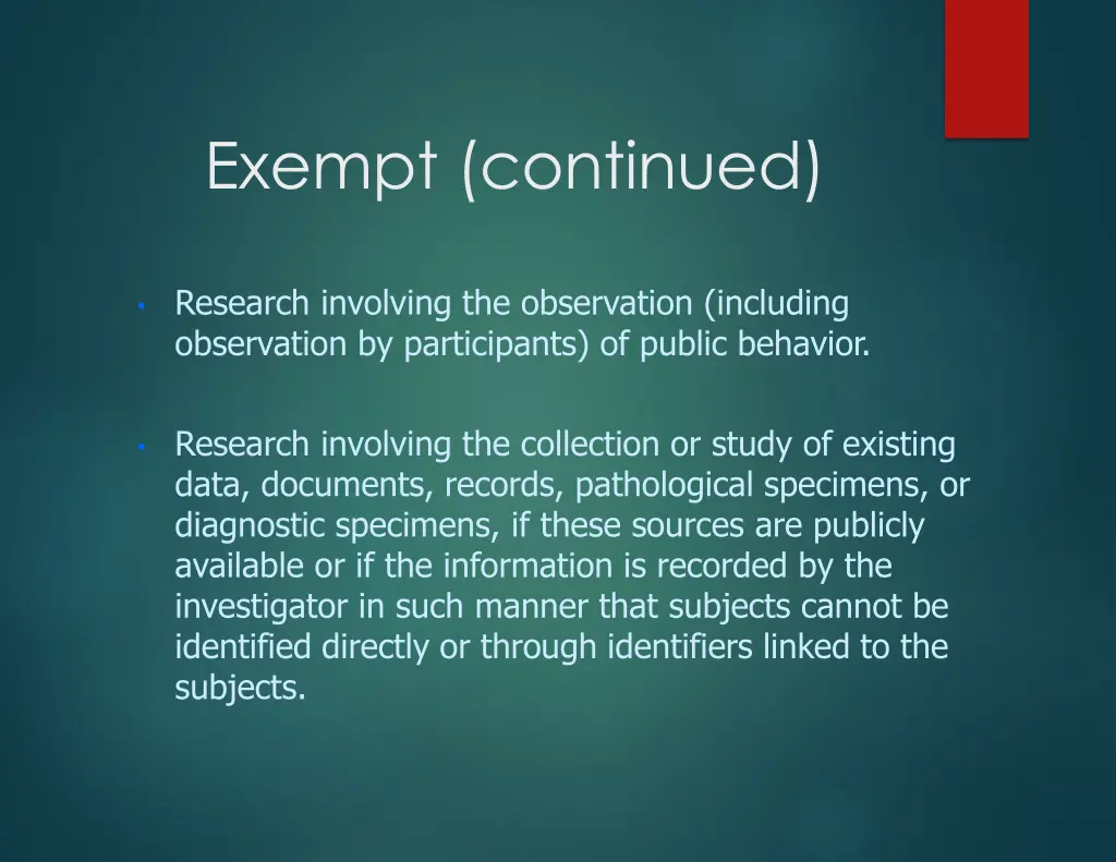 exempt continued 3
