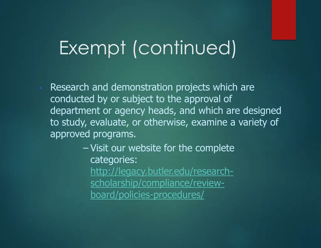 exempt continued 4