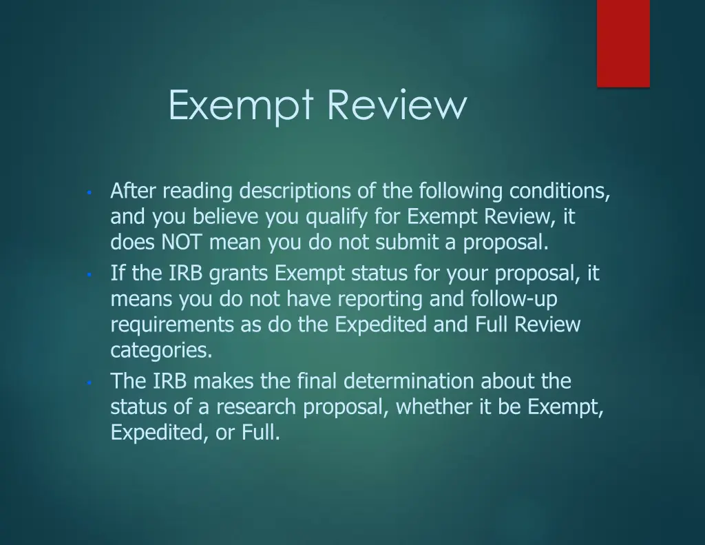 exempt review