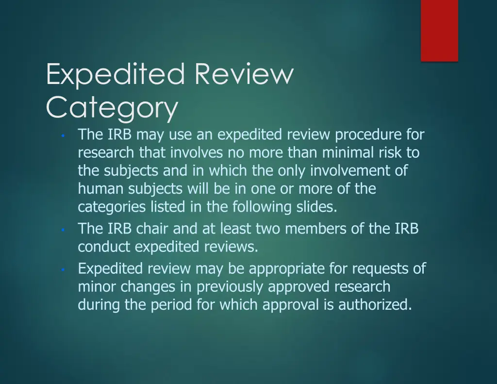 expedited review category