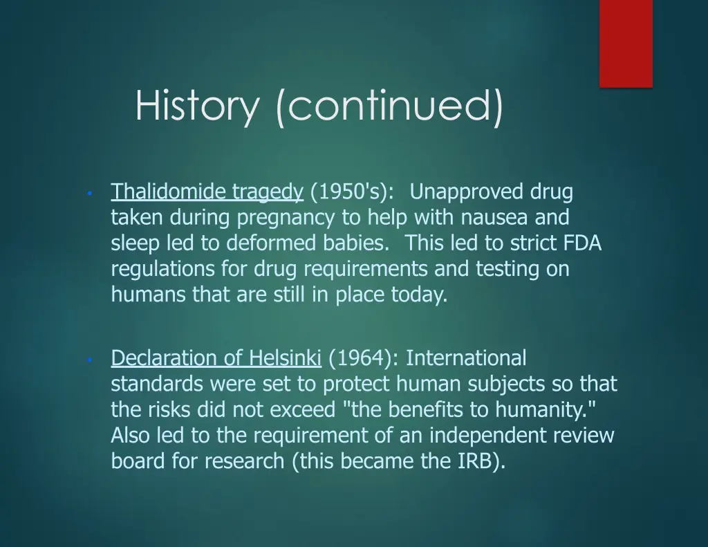 history continued