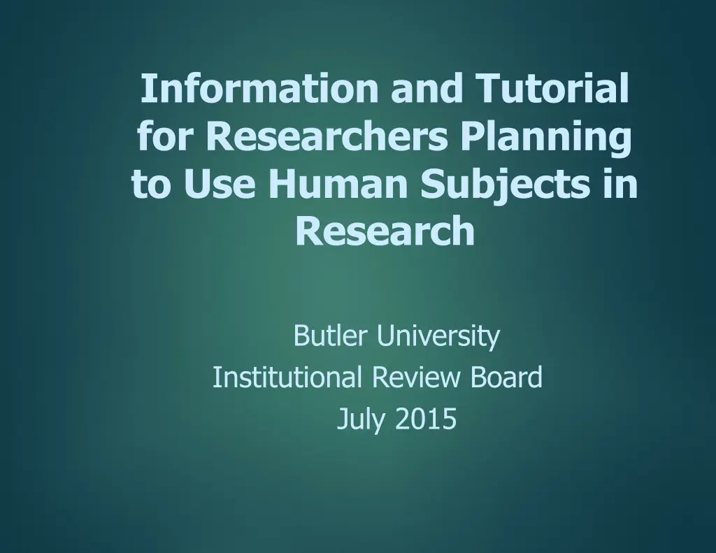 information and tutorial for researchers planning