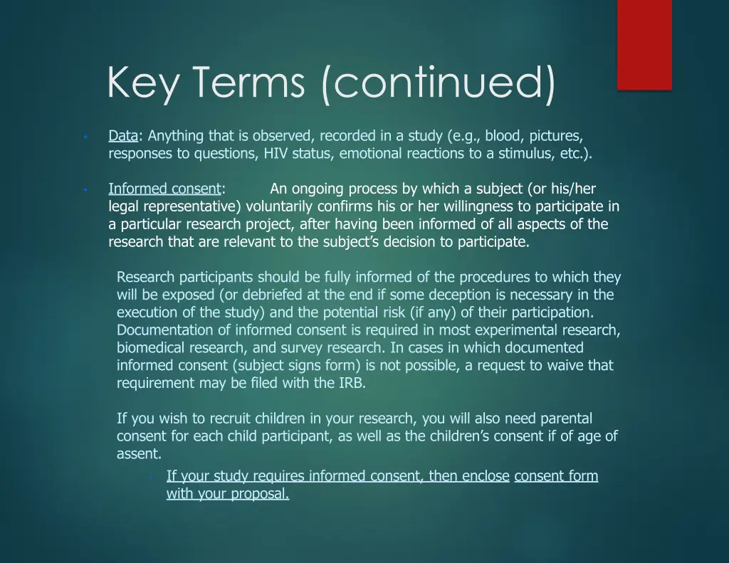 key terms continued