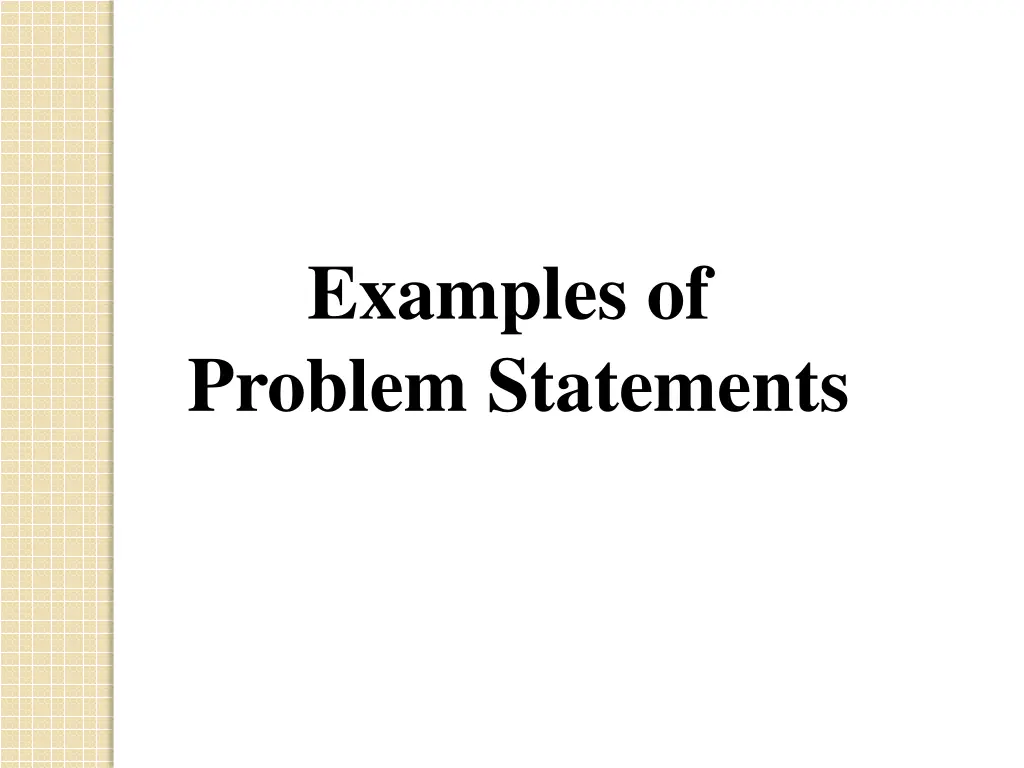 examples of problem statements